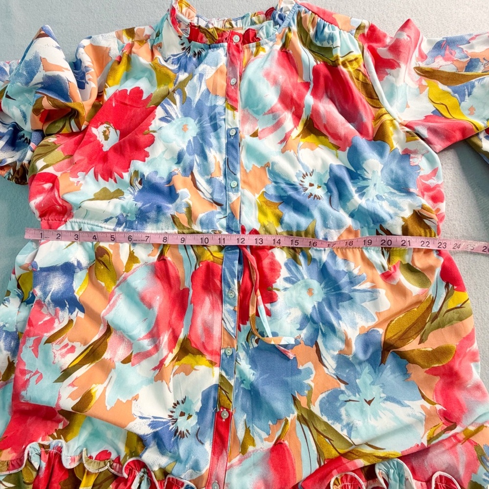 Jodifl Dress Women’s Large Colorful Bright Long Sleeves Boho Poet Feminine Girly - Picture 6 of 10